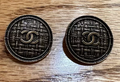 CHANEL 100% Authentic Vintage Gold CC Logo Button/Earrings/Pendant NEW/RARE (2) • $88