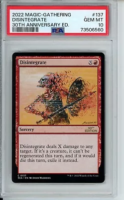 Magic The Gathering Disintegrate [30th Anniversary Edition] PSA 10 Gem Mint • $89.99