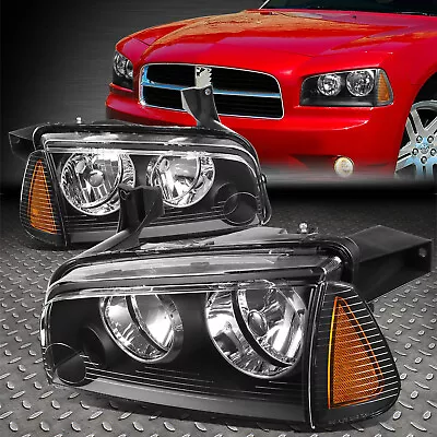 For 06-10 Dodge Charger Black Housing Amber Corner Headlight Replacement Lamps • $86.88