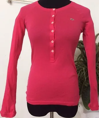 NWT Lacoste Girls Pink 100% Cotton Blazer Blouse Top Size U.S 5.5-6 EUR 36. • £19.82