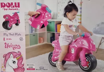 Dolu My First Moto Unicorn Childrens Kids Push Along Ride-On Bike Gift For Kids • £59.89
