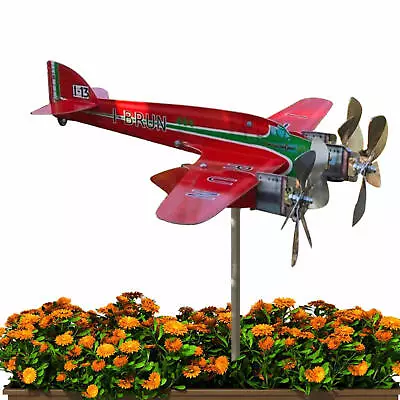 Airplane Wind Spinners Metal Pinwheels Outdoor Aircraft Windmill Garden Decor • $28.02