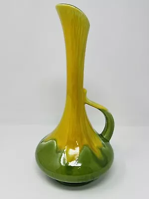 Vintage Haeger USA Green & Yellow Drip Glaze Pitcher MCM Mid Century • $22.50