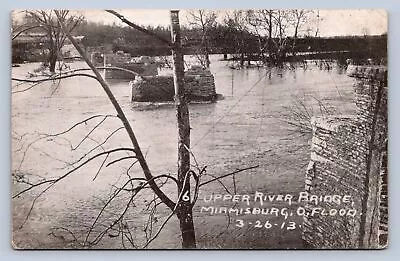 J97/ Miamisburg Ohio Postcard C1910 Upper River Bridge Flood Disaster 219 • $10.35