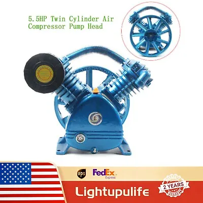 5HP Air Compressor Pump Motor Head Double Stage 175PSI V Style 2-Cylinder • $213.75