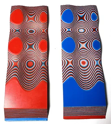 G10 RED / WHITE / BLUE LAYERED 1/4 .250 6 X 2 KNIFE HANDLE SCALES - 2 Pcs • $12.99