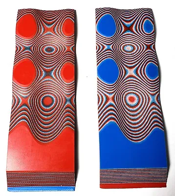 G10 RED / WHITE / BLUE LAYERED .187  6  X 2  KNIFE HANDLE MATERIAL SCALES 2 Pcs. • $11.99