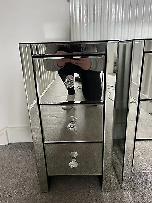Pair Mirrored Bedside Tables • £100