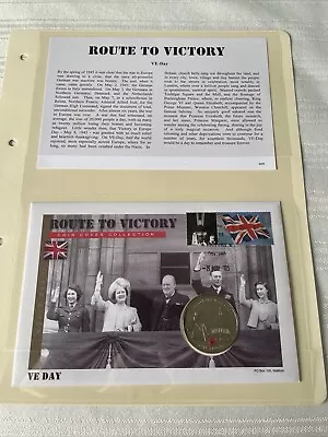 2005 ROUTE TO VICTORY COIN COVER COLLECTION - VE DAY 60th GIBRALTAR CROWN • £4.99