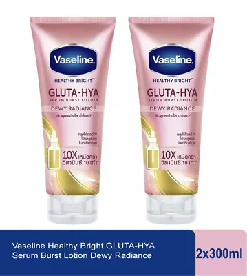 Vaseline Serum Burst Skin Moisturiser Lotion Gluta-Hya Healthy Bright 2x300ml • £43.04