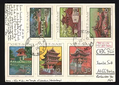 1974 North Vietnam Postcard To DDR Beautiful Vietnam Architecture Maxi Airmail • $1.25