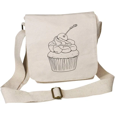 £11.99 • Buy 'Cherry Cupcake' Small Cotton Canvas Messenger Bag (MS00034010)