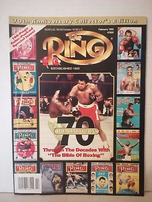 $11.99 • Buy THE RING  MAGAZINE BOXING 1992 FEBRUARY 70TH ANNIVERSARY COLLECTOR'S EDITION Vtg