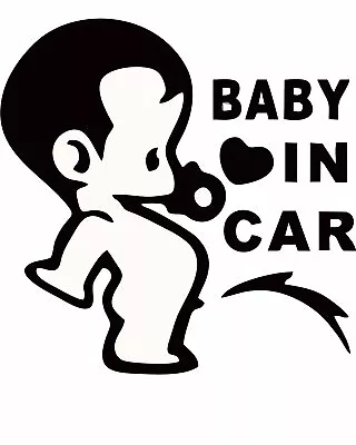 Baby In Car-Funny-Stickers-Decals-Car-Wall-Mirror-Window-120mm-120mm • £1.69