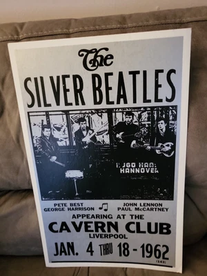 $19 • Buy Vintage The Silver Beatles Concert Poster 1962 60's Art Cavern Club John Lennon