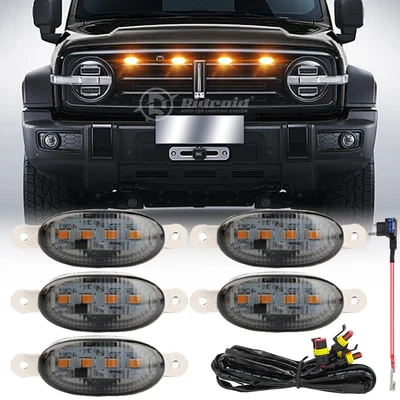 $18.99 • Buy 5pcs Smoked Lens Amber LED Front Grille Lights Kit For Toyota Tundra 2008-2022