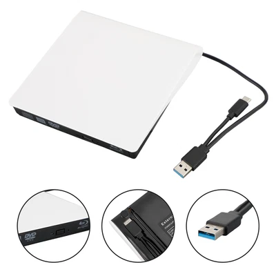 2 IN 1 USB&Type-c External Blu Ray Disc Writer+Reader Burner For Windows Mac GB • £67.25