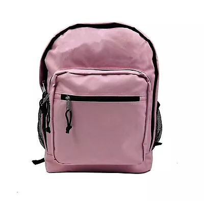 Unisex Classic Large Lightweight Durable Multi Pocket School Backpack Pink • $31.34