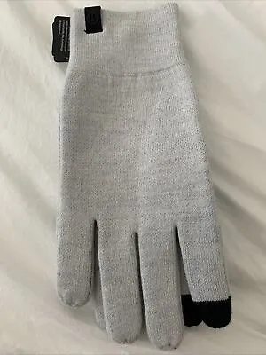 Lululemon Alpine Air Gloves NWT L/XL HCUG/BLK Light Grey Merino Wool Blend • $49.95