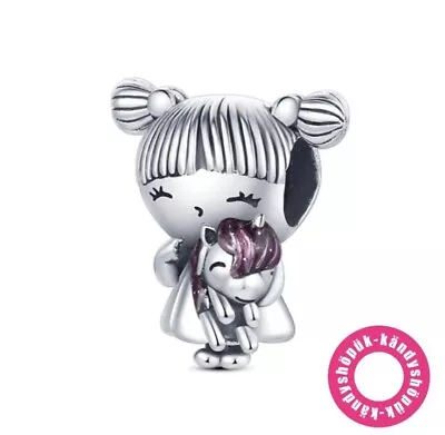 Little Girl Unicorn Charm Bead For Bracelet S925 Sterling Silver • £9.99