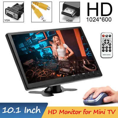 10.1'' Monitor For Home Security HD LCD TV & PC Screen AV/RCA/VGA/HDMI Input • $46.99