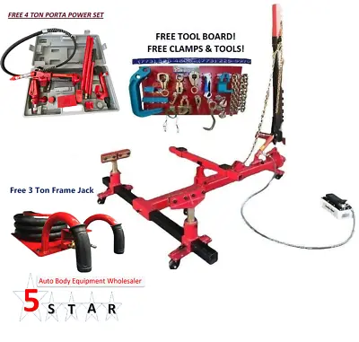 Portable Auto Body Puller Frame Straightener Free Clamps + 10000 Psi Foot Pump • $1750