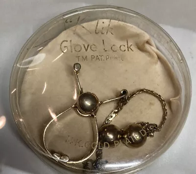 Vintage KLIK Ladies Glove Lock 14k Gold Plated Original Box • $21.99