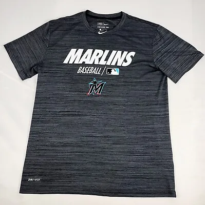 Nike Dri-Fit Miami Marlins Baseball Gray T Shirt Men's Size Large Swoosh Logo • $19.99