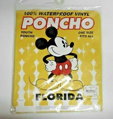 Vintage Mickey Mouse PONCHO Adult Size One Fits All New In Package Walt Disney  • $15.29