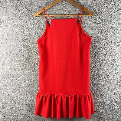 Zara Womens Dress Medium Red Sleeveless Short Peplum Round Neck Corporate Career • $3.21