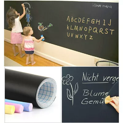 $7.99 • Buy Large Chalkboard Vinyl Wall Sticker Blackboard Removable Home Paint Paper Decal