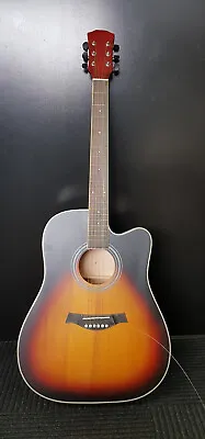 $109 • Buy B-41 Sunburst Acoustic Cutaway - 41 Inch Full Size Guitar (string Broken)