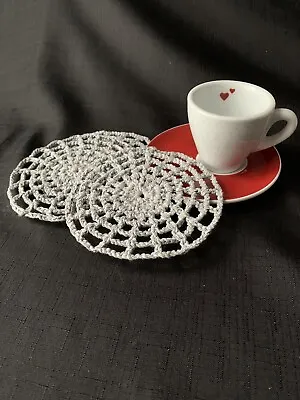 GreyVintage Hand Crochet Lace  Coaster Doilies Handmade 100% Cotton • £2.19