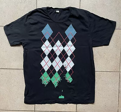 Space Invaders Video Game Argyle Pattern T-shirt Size Medium Black Scatterbrain • $4