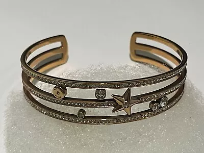 MICHAEL KORS Beyond Brilliant Rose Gold Cuff Bracelet Star Crystals Tone Jewelry • $49.95