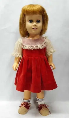 1960 20  Chatty Cathy Doll - Blue Sleep Eyes Red Hair Soft Face Cloth Belly • $57.97