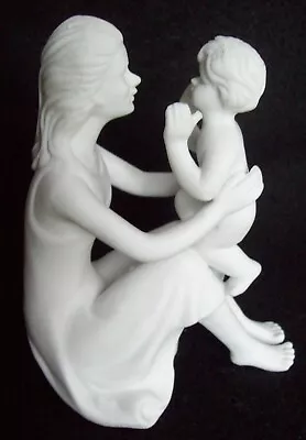 5 1/4  Tall Mother & Child White Bisque Porcelain Figurine--K's Collection • $5.99