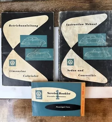 $75 • Buy Orig. 1959 Instruction & Service Manuals VW Sedan And Convertible Volkswagen