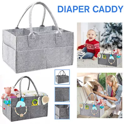 Baby Diaper Organizer Storage Box Felt  Caddy Changing Nappy Kids Carrier Bag • £5.69