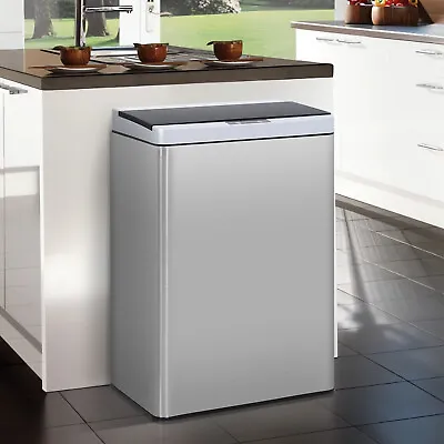 13 Gallon Trash Can Stainless Steel Automatic Touchless Free Kitchen Garbage Can • $49.98