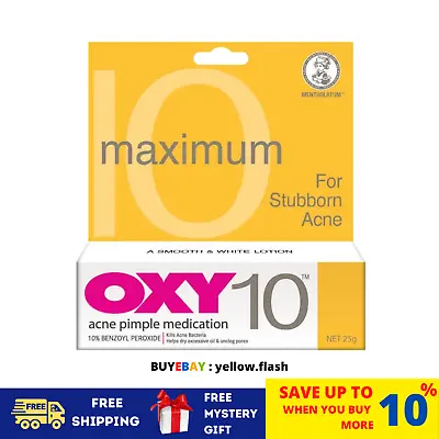 £129.62 • Buy 10 Tubes X 25g OXY 10 Acne Pimple Medication Maximum For Stubborn Acne