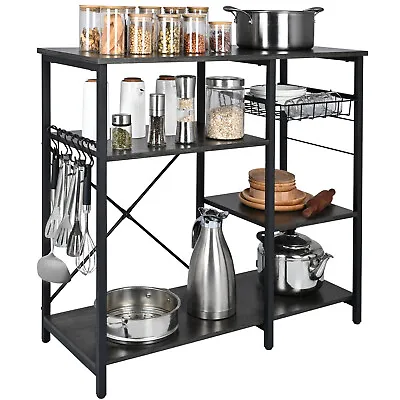 VEVOR 5-Tier Kitchen Bakers Rack Storage Shelf With Cabinet Microwave Oven Stand • $74.99