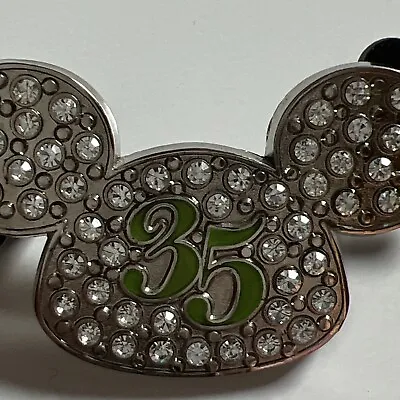 Disney Pin Rhinestones MICKEY MOUSE Ears 35th Anniversary Brooch / Pin • $12.99