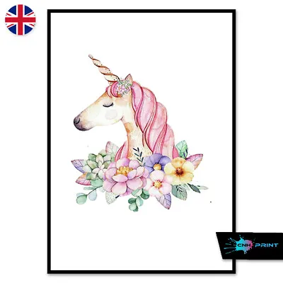 £2.21 • Buy Unicorn Painting Poster Print A4 A3 Wall Art Home Decor Fashion Painting 1451
