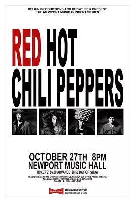 Red Hot Chili Peppers 1985 Newport Music Hall Concert Poster 11 X 17 Framed • $21.99