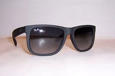 New RAY BAN Sunglasses JUSTIN 4165 601/8G RUBBER BLACK/GRAY 55mm AUTHENTIC • $129.99