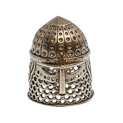 Thimble HELMET Russian Ethnic Solid Brass Metal Sewing Craft Decor Collectible • $19.50