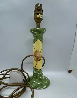 Vintage Loucarte Portugal Hand Painted Ceramic Pottery Table Lamp Floral Design • $37.27