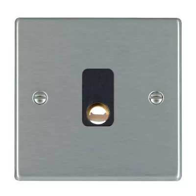 Hamilton Hartland Satin Steel 20A Cable Outlet - Black Insert 74COB • £12.99