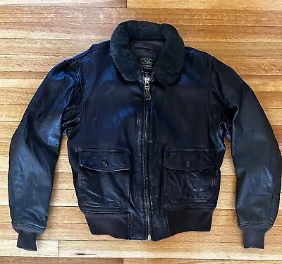 Cockpit Black Leather Jacket - Usn Bureau Of Aeronautics - Type G-1 - Men's 46 • $125